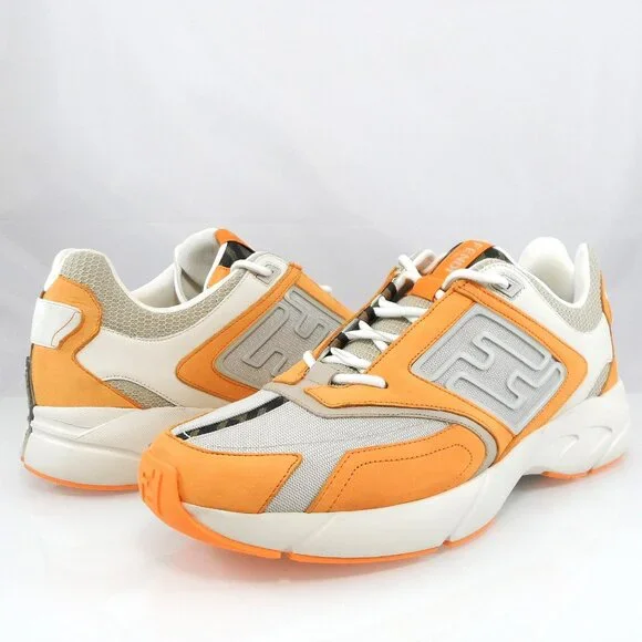 NIB$1350 FENDI FF-logo Textile Leather Faster Runner Low-Top Sneakers 12, US 13 - Picture 6 of 16